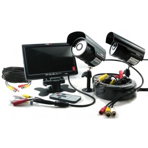 Kit de 2 cámaras color c/audio + Monitor de
